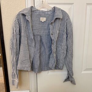 Thread & Supply Blue and White Striped Sweater